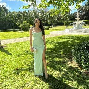 Windsor Strapless Glittering Green Dress